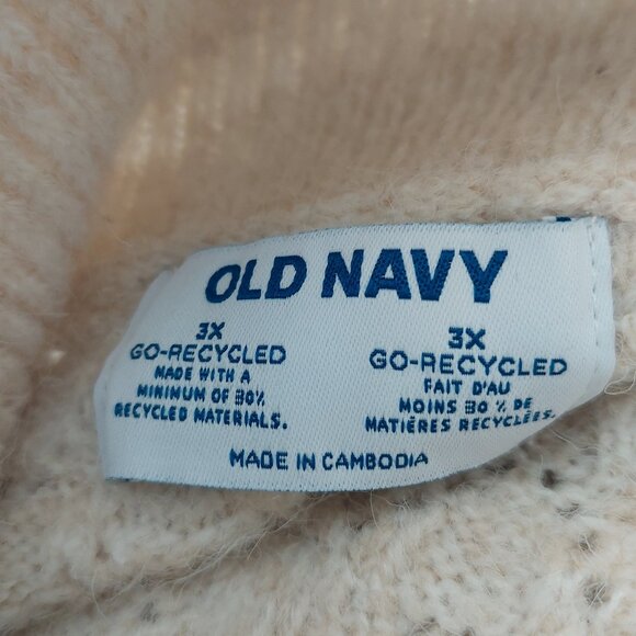 Old Navy Heathered Pointelle-Knit Turtleneck Sweater- Oatmeal Heather Size 3X - Picture 6 of 10
